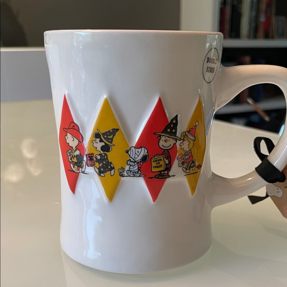 Rae Dunn Peanuts Characters Halloween Trick or Treat Mug